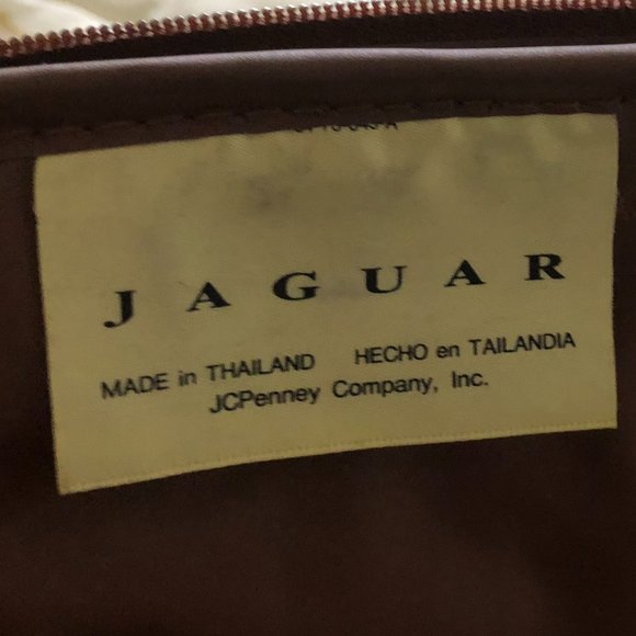 VINTAGE JAGUAR BROWN TWEED LUGGAGE TOP & SIDE ZIP BAG - Picture 2 of 4